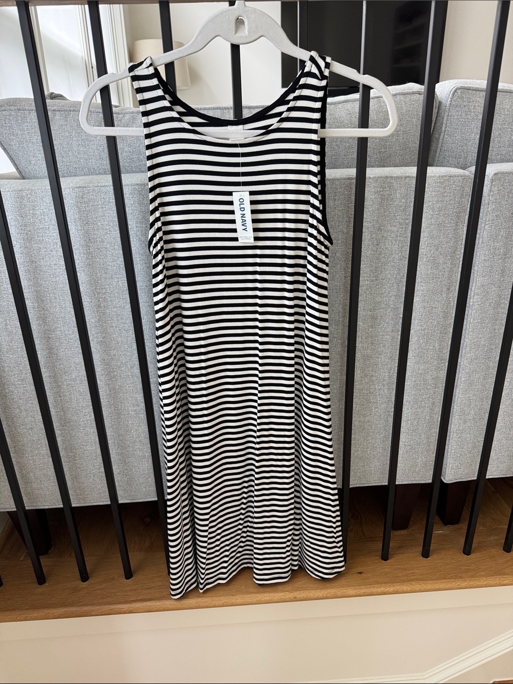 Old Navy Navy & White Striped Tank Dress